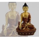 Buda de la medicina cobre y oro 21 cms.