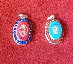 Colgante pedrería ovalado