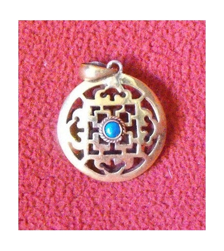 Colgante mandala metal dorado
