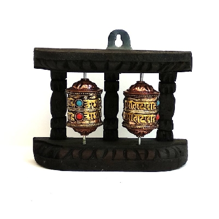 Rueda de oración colgar pequeña doble