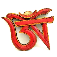 Om tibetano blanco y rojo 17,5 cms. 2