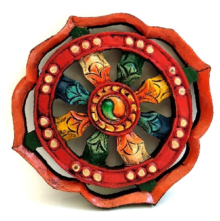 Dharmachakra madera 21 cms.
