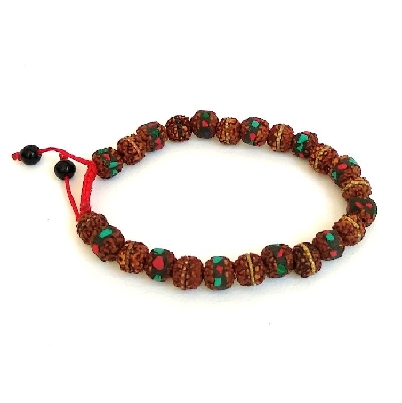 Pulsera de Rudraksa con pedrería
