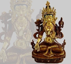 Tara blanca cobre y oro 21 cms