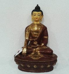 sakiamuni cobre y oro 33 cms.