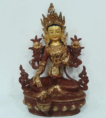 Tara verde cobre y oro 33 cms.