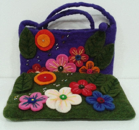 Bolsito fieltro mediano 22 cms anco,  13 cms alto