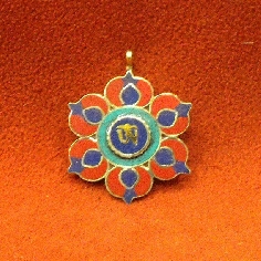 colgmet244-colgante flor de loto con om