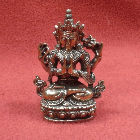 Chenrezig bronce en miniatura