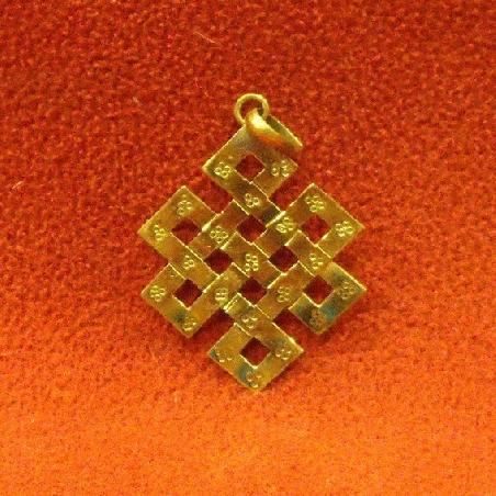 Colgante nudo infinito dorado- colgmet187