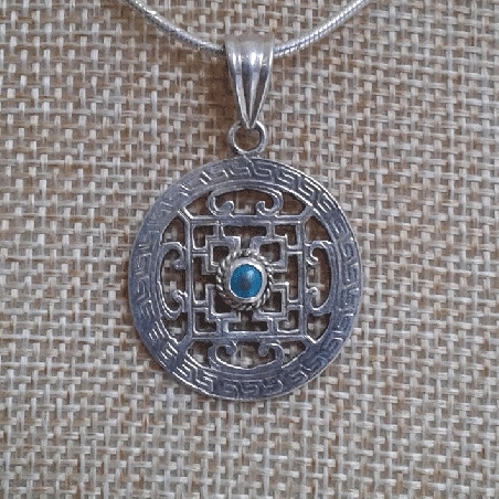 Colgante mandala de plata- colgplat35
