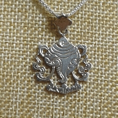 Colgante de plata "Caracola blanca" colgplat7