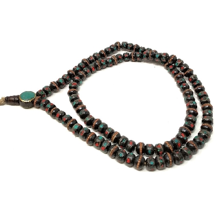 Mala hueso esmaltado negro con pedrería