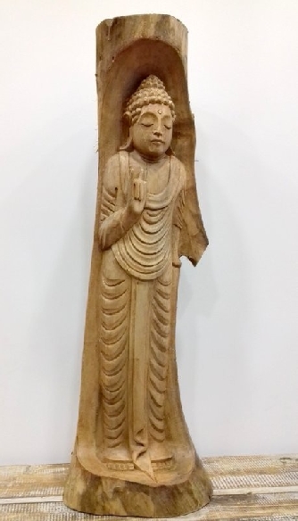 Buda en tronco de madera 50 cms.