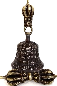 Campana tibetana grande + dorje. Calidad extra.