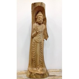 Buda en tronco de madera 50 cms.