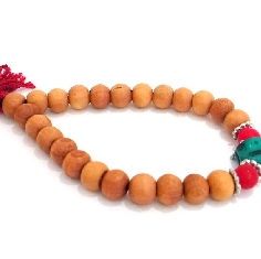Pulsera palo de rosa natural con turquesa 2