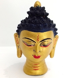 Cabeza de Buda terracota dorada 10 cms.