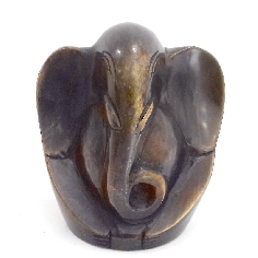 Ganesh de bronce oscuro 10 x 9 cms.