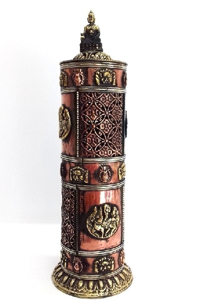 Incensario torre de cobre con Buda