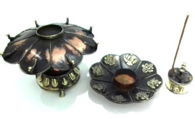 Incensario doble flor de loto