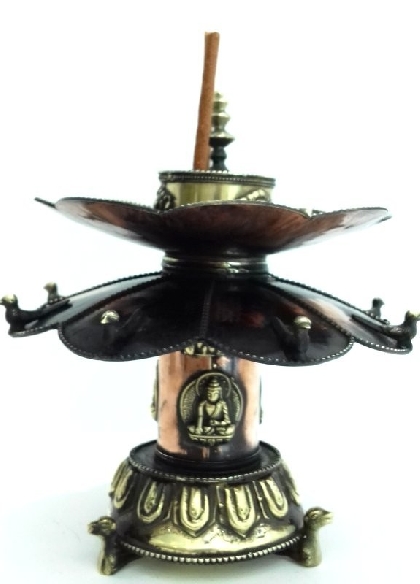 Incensario doble flor de loto