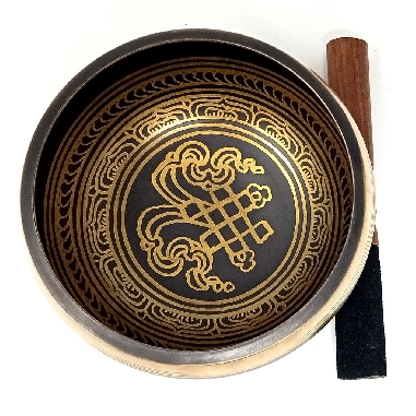 Cuenco torneado 600 grs. negro y dorado