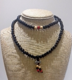 Mala de palo de rosa negro con dorje- calidad 2