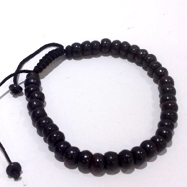 Pulsera hueso negra 5 mms.