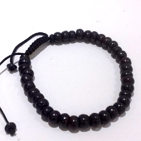 Pulsera hueso negra 5 mms.