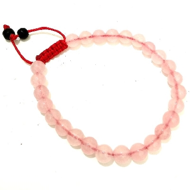 Pulsera de cuarzo rosa fina