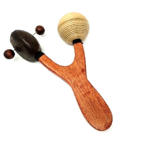 Maraca chamánica madera doble