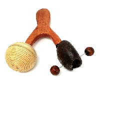 Maraca chamánica madera doble 2