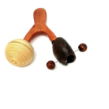 Maraca chamánica madera doble