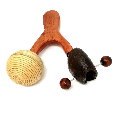 Maraca chamánica madera doble
