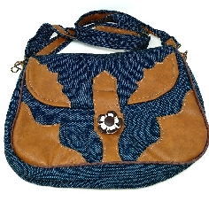 Bolso algodón y piel