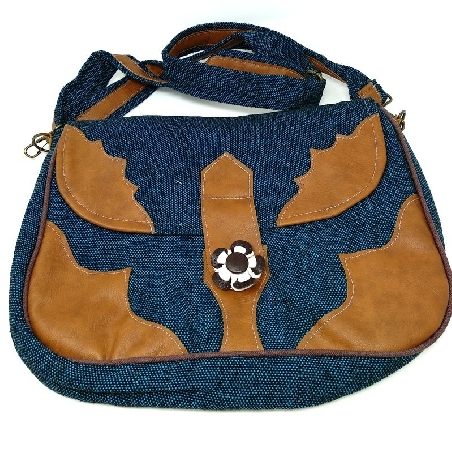 Bolso algodón y piel