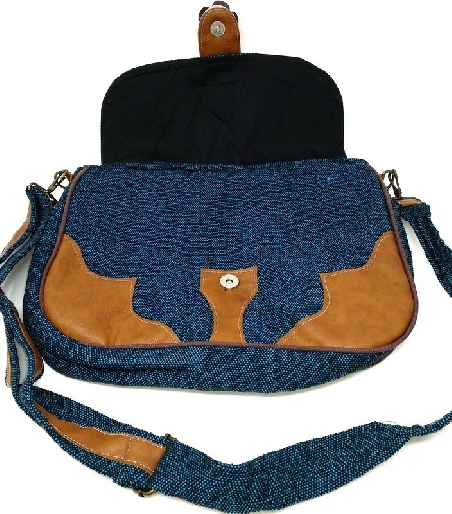 Bolso algodón y piel