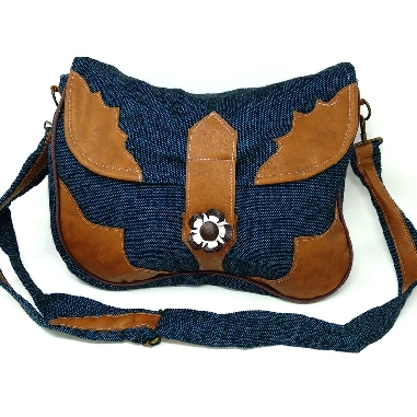 Bolso algodón y piel