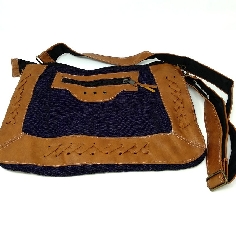 Bandolera algodón y piel