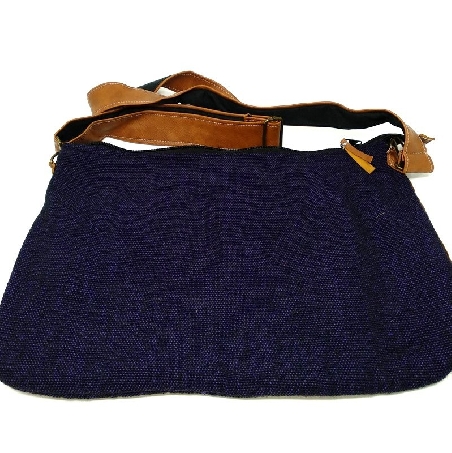 Bandolera algodón y piel