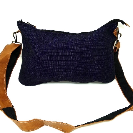 Bandolera algodón y piel