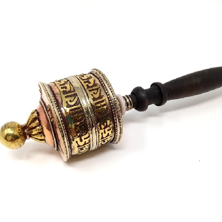Rueda de oración "Om Mane" cobre
