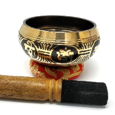 Cuenco torneado 500 grs. negro-dorado