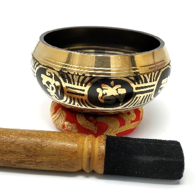Cuenco torneado 500 grs. negro-dorado