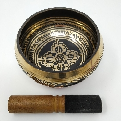 Cuenco torneado 500 grs. negro-dorado 2