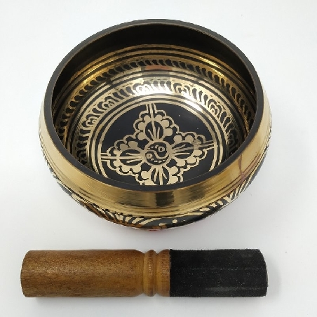 Cuenco torneado 500 grs. negro-dorado Cuenco torneado 500 grs. negro-dorado