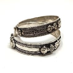 Pulsera de plata "Om mane padme hum" 2