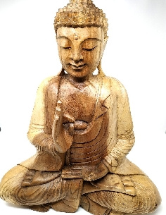 Buda de madera 50 cms.-Virtaka mudra