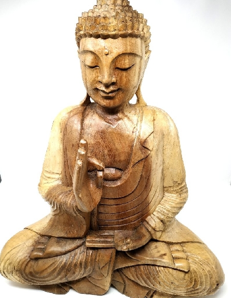 Buda de madera 50 cms.-Virtaka mudra